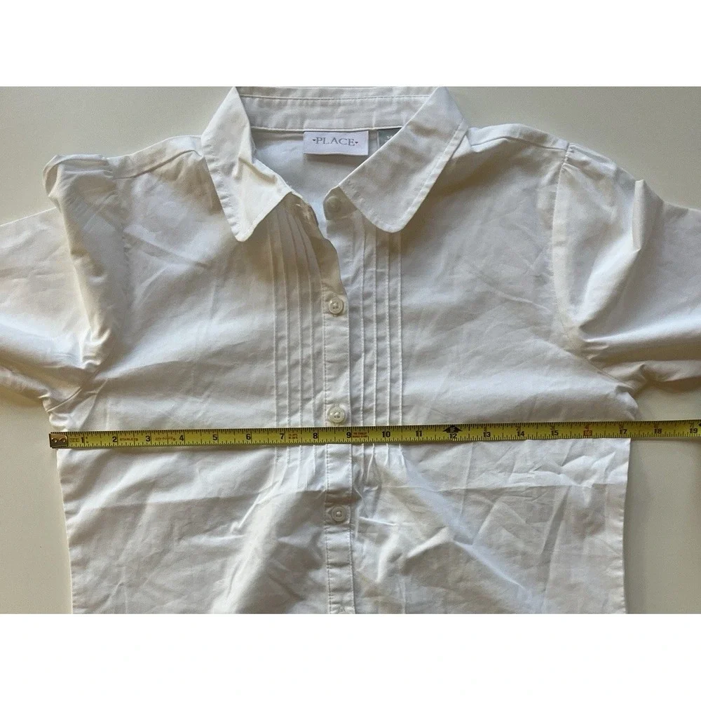 The Children's Place Girls Size 14 White Long Sleeve Blouse Uniform Button Up
